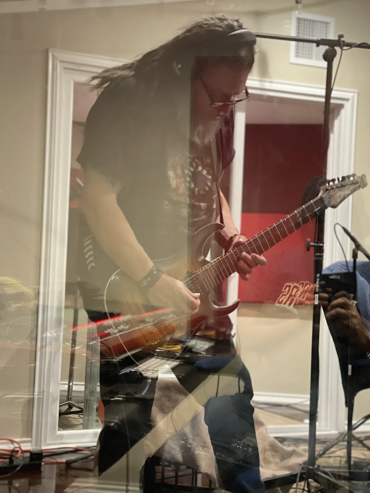 Guitarist tracking in the MidWav live room